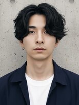 エイチ メンズ(H) テーパーフェードメンズウルフラルフカール韓国マッシュマンバン