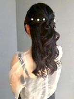 ナカオコアフュール(NAKAO COIFFURE)&nbsp;ハーフアップ ヘアアレンジ 結婚式ヘアセット ゆる巻きロング
