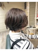 パープルベージュ×大人ショートボブ