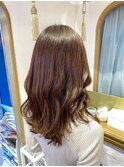 Aラインゆるふわミディアム　ピンクベージュ　西田大樹