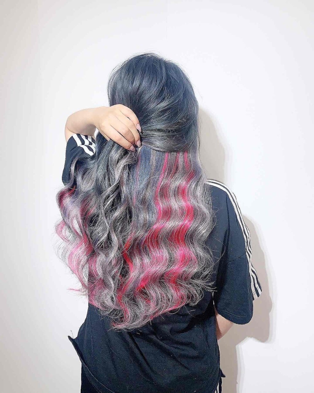 シルバーxストロベリーピンク#シールエクステ#レディレッド#町田