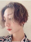 前下がりショートボブ丸みショート/アースカラー/30代40代50代