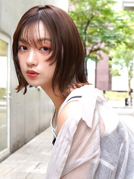 ラフィス ヘアー ルーム 難波本店(La fith hair room) 【La fith】外ハネミディアム×チョコレートブラウン