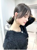 顔周りカット ミディアムレイヤーカット 前髪 小顔カット 渋谷