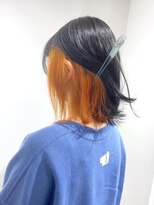 クアトログランシュ 水戸店(QUATRO×GranCieux) インナーカラー×オレンジ【水戸/ブリーチ/インナーカラー】