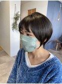 オリーブグレージュ×ショート