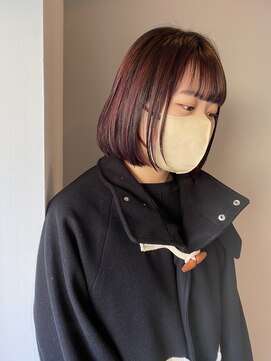 ユイル(Uil) 似合わせ小顔ボブ× 暖色カラー デザインカラー