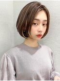 前髪/ネビージュ/マロンベージュ/ショートボブ/ワンレン