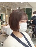 くびれヘア顔周り韓国レイヤーカット黒髪ショートミディアム/柏