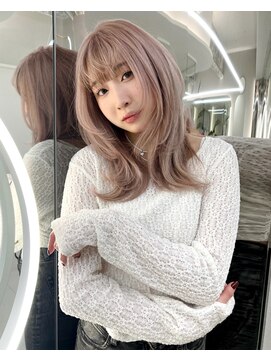 ガガ 心斎橋(GAGA) ピンクベージュ　インナーカラー