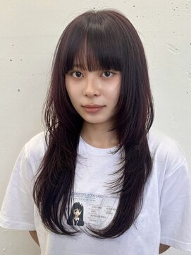 ジルスタジオ(JILL STUDIO) JILL STUDIO 韓国レイヤー/顔周り/ダークチェリー/前髪ぱっつん