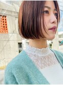 ベリーショート/ダークアッシュ/ニュアンスパーマ/韓国マッシュ