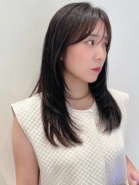 ケーツー あべのキューズモ-ル店(K-two) レイヤーカット*セミロングヘア*オリーブカラー*30代40代50代