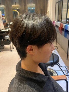 ダブル(W) メンズ/マッシュショート/ダークブラウン/韓国