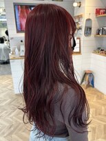 バズ(BUZZ) 初カラーはブリーチなしダブルカラーでチェリーピンク★秋山