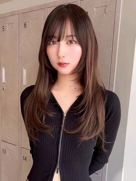 アースコアフュールボーテ 太田店(EARTH coiffure beaute) ナチュラルベージュ_ヨシンモリ_顔周りレイヤー_レイヤーカット