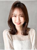 艶感チェリーブラウン小顔カットこなれヘアモテ髪イメチェン