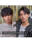 小久保styleフェザーパーマフェザーショートグレーエンドカラー
