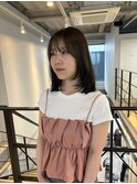 小顔似合わせカットオリーブベージュ透明感艶感カラーレイヤー