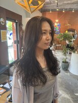 チャプター 問屋町(chapter)&nbsp;透明感ケアカラーオリーブグレージュ顔まわりレイヤーカット韓国