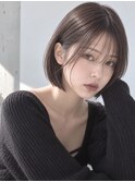 船橋駅スモーキーグレージュショートボブ