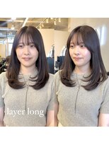 オーレント(AULENT)&nbsp;レイヤーロング　セミロング　ミディアムレイヤーシアーベージュ