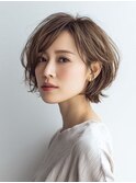 白髪ぼかし脱白髪染め似合わせショートボブ40代50代60代