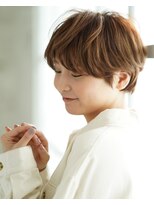 ウタ&nbsp;【uta】丸みマニッシュボブ×オレンジベージュ