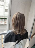 ミディアムベージュアッシュブリーチハイライト髪質改善北浦和