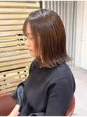 切りっぱなしボブ/透明感カラー/ミルクティーブラウン/福原 浩一