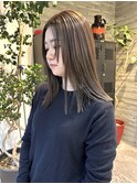 オリーブベージュ/ブリーチなしカラー/くすみカラー