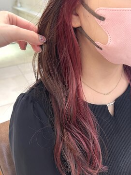 アーサス ヘアー デザイン 鎌ヶ谷駅前店(Ursus hair Design by HEADLIGHT) インナーカラー☆ピンクレッド