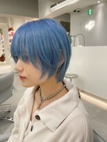 アールプラスヘアサロン(ar+ hair salon)&nbsp;ショート×アクアブルーカラー