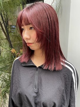 ノラギンザユー(NORA GINZA/U) ブリーチなしダブルカラー暖色カラー赤レッドブラウンピンク