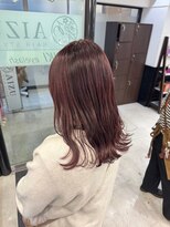 アイズ 本厚木(AIZU)&nbsp;白髪ぼかしハイライト ボルドーカラー