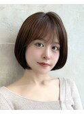うる艶カラー30代40代50代丸みショートひし形新宿