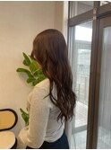 大人シアーベージュミニウルフボブミディアムレイヤー