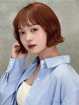 オーブ ヘアー テール 高松店(AUBE HAIR terre) くびれミニボブ/20代/30代/40代/カッパーオレンジ