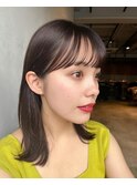外ハネミディアム 似合わせ顔周りカット顔まわりレイヤーカット