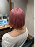 ブリーチハイトーンピンクアッシュミニボブ×20代30代可愛い