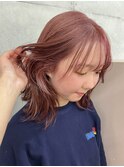 ブリーチ1回ピンクベージュ
