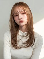 ビバラヘアー(VIVA LA HAIR) 顔周りレイヤー オレンジブラウン ブリーチなしダブルカラー