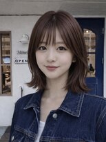 ミリール (Mireel)&nbsp;チョコレートブラウン　ミディアム　外はね　くびれレイヤー