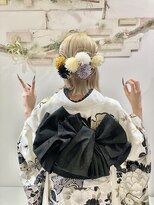 ヘアセットサロンエッジ(Edge) ボブヘアさんの振袖外ハネアレンジ