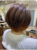 白髪染め小顔クールショートインナーオレンジカラー 【稲毛】