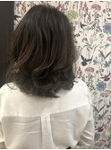 ゆるふわ巻きエイジング春パーマ鎖骨ミディ大人ハイライト透明感