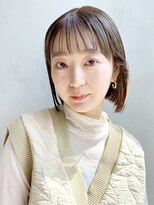 外はねボブ_外ハネボブセクションカラーペールベージュ_58857