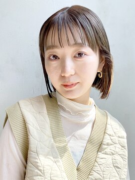 アルバム 銀座(ALBUM GINZA) 外はねボブ_外ハネボブセクションカラーペールベージュ_58857