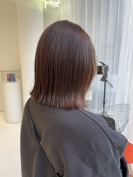 ハイブ 金沢(Hive) ショートボブ切りっぱなしボブチョコレートブラウン10代20代