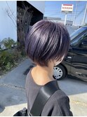 パープル×ショート｜高彩度カラー/デザインカラー/20代/30代